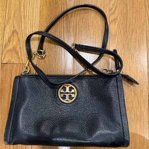 Tory Burch Black Crossbody Bag with Gold Logo
